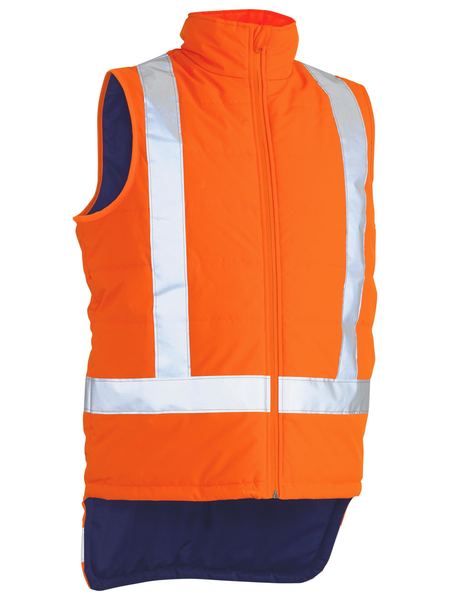 BV0379XT-Taped Ttmc-W Hi Vis Puffer Vest With X Back