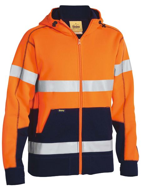 BK6988T-Taped Hi Vis Zip Fleece Hoodie With Sherpa Lining