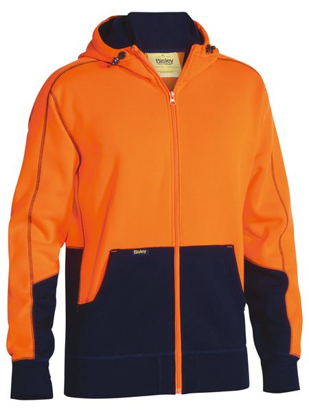 BK6819-Hi Vis Zip Front Fleece Hoodie