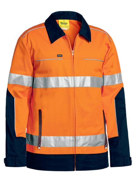 BJ6917T-Taped Hi Vis Drill Jacket With Liquid Repellent Finish