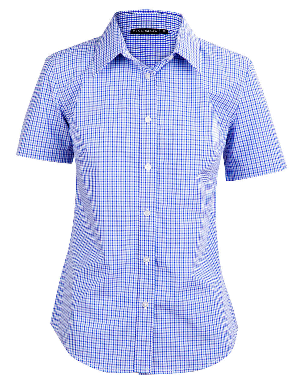 M8320S Ladies' Multi_Tone Check Short Sleeve Shirt