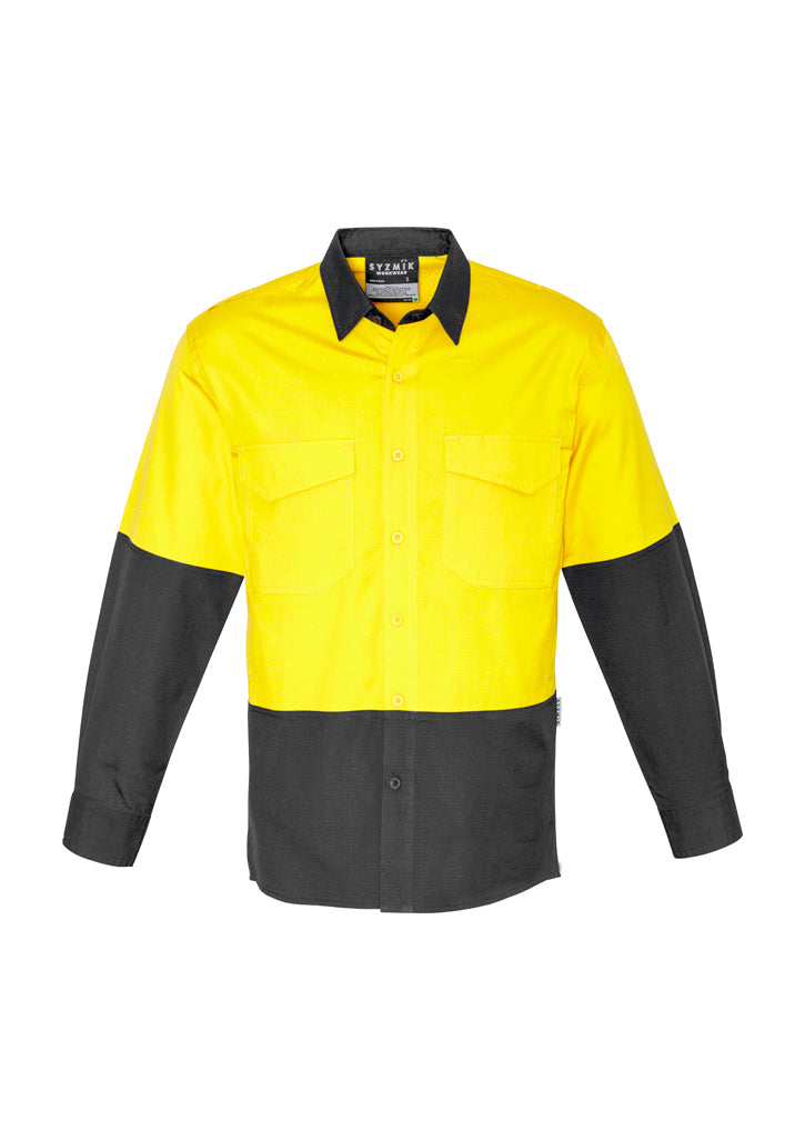 ZW128-Mens Rugged Cooling Hi Vis Spliced Shirt