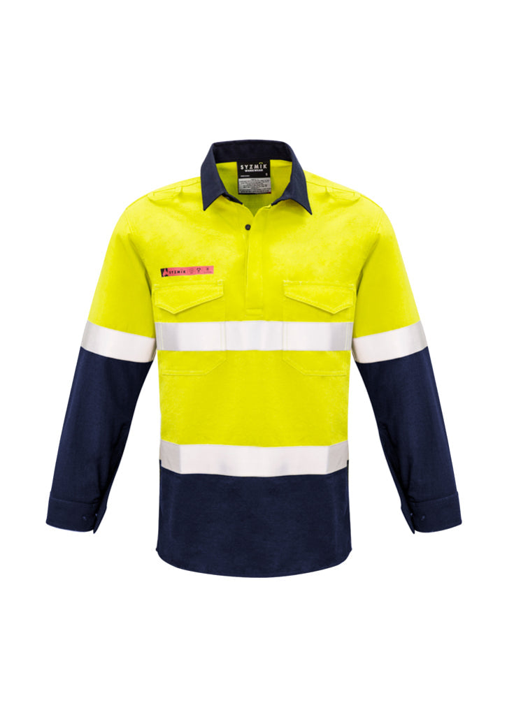 ZW133-Mens FR Closed Front Hooped Taped Spliced Shirt