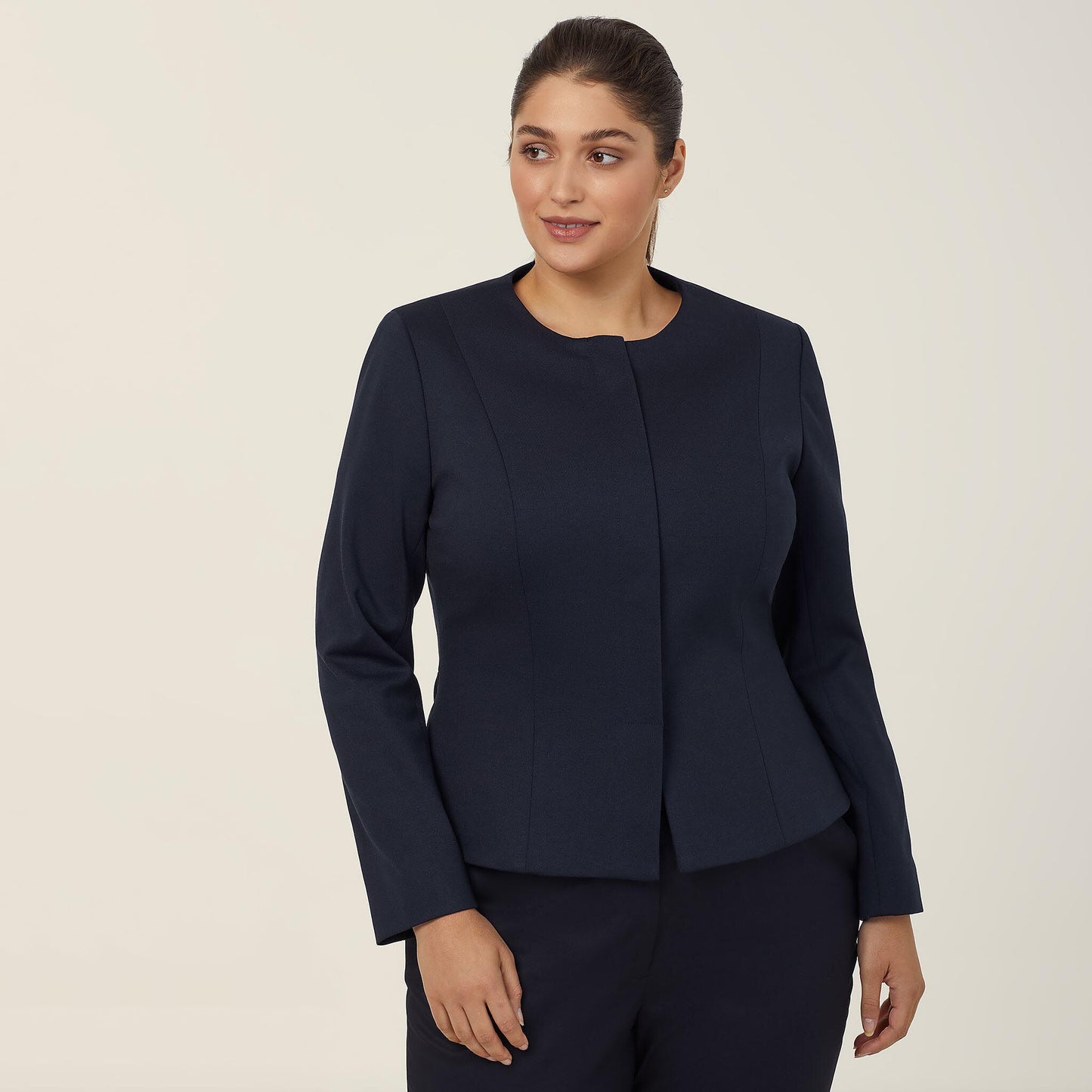 CAT1E3-PONTE KNIT CROPPED JACKET