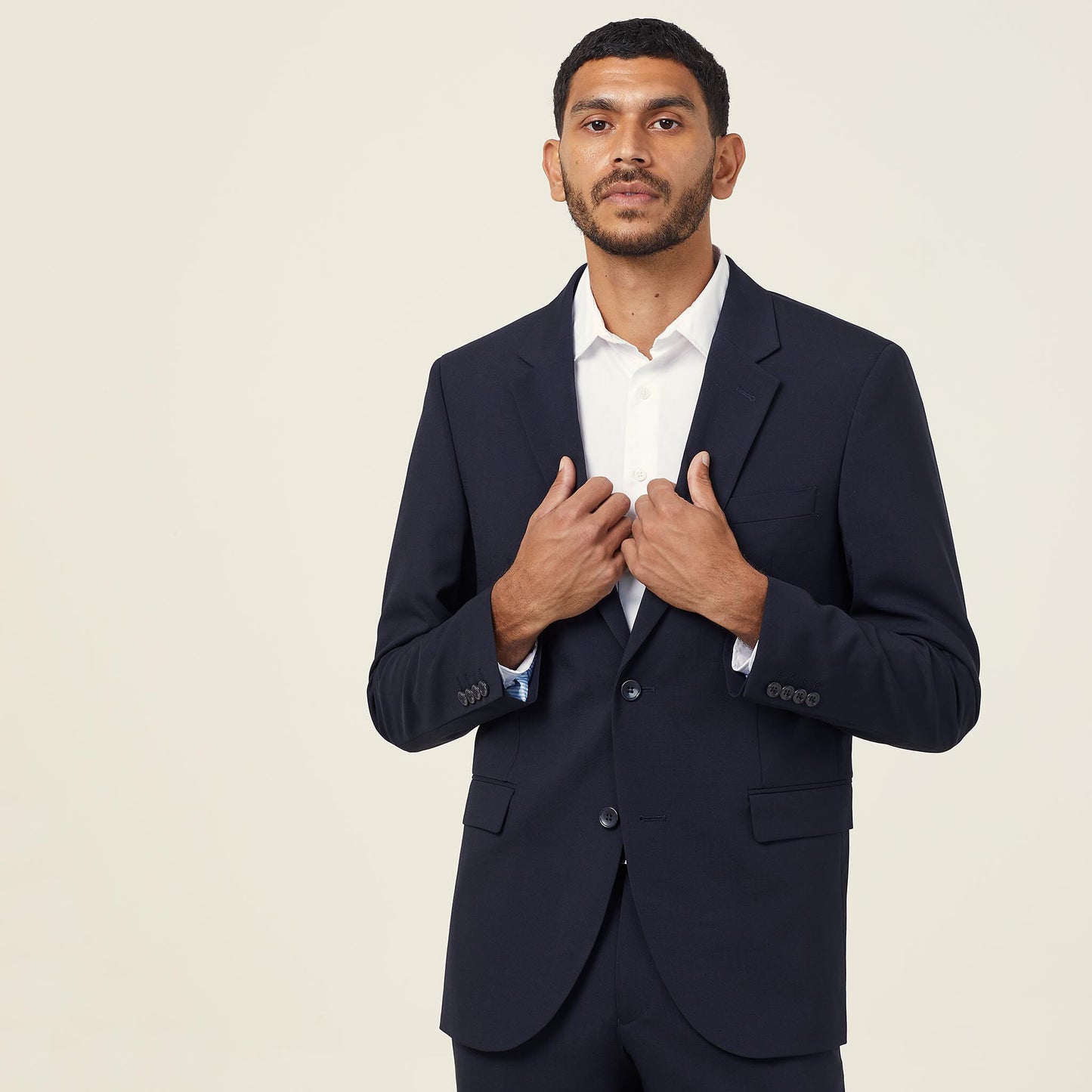 CATB7K-STRETCH WOOL BLEND 2 BUTTON JACKET