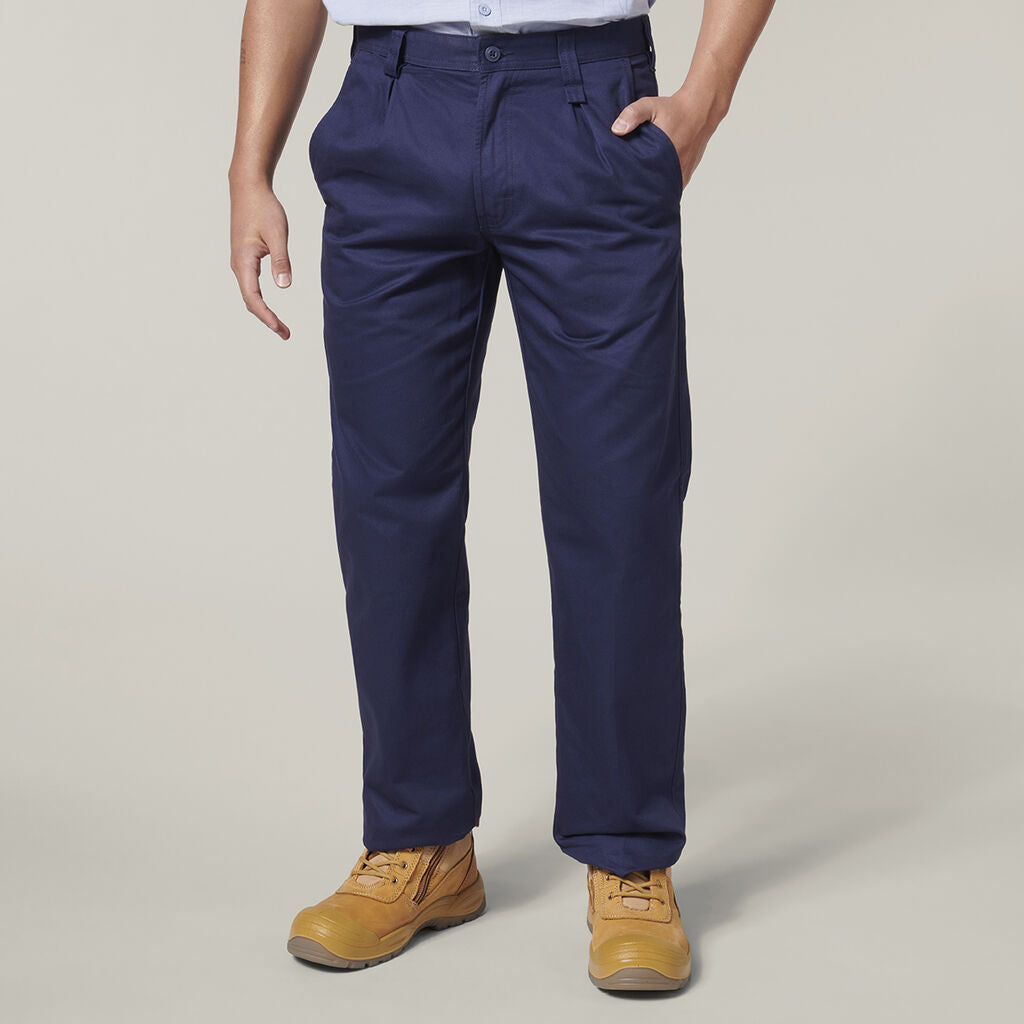 Y02501-COTTON DRILL RELAXED FIT PANT
