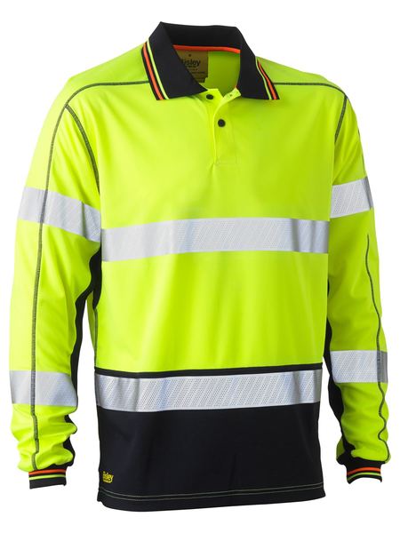 BK6219T-Longsleeved-Taped Hi Vis Polyester Mesh Polo