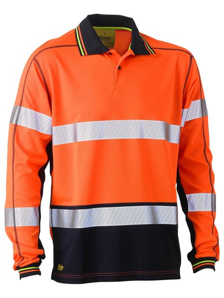 BK6219T-Longsleeved-Taped Hi Vis Polyester Mesh Polo