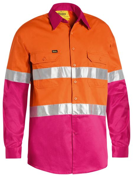 BS6696T-Taped Hi Vis Contrast Drill Shirt