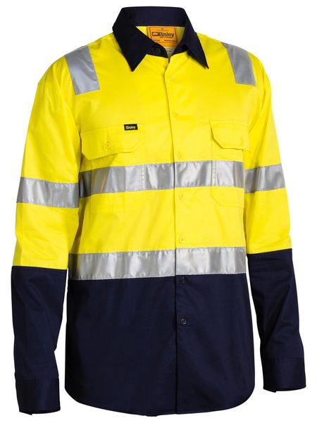 BS6432T-Taped Hi Vis Cool Lightweight Ls Shirt With Shoulder Tape