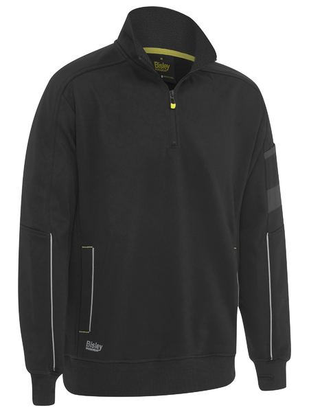 BK6924-Work Fleece 1/4 Zip Pullover With Sherpa Lining