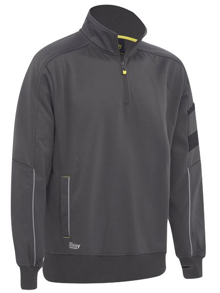 BK6924-Work Fleece 1/4 Zip Pullover With Sherpa Lining