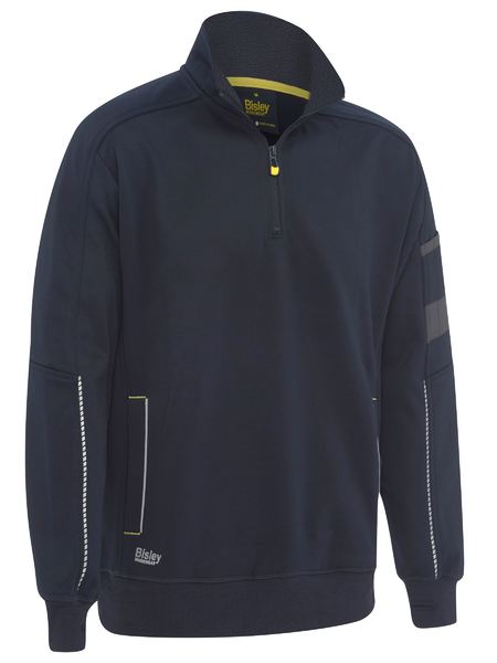 BK6924-Work Fleece 1/4 Zip Pullover With Sherpa Lining