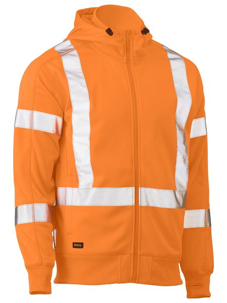 BK6819XT-X Taped Hi Vis Zip Front Fleece Hoodie