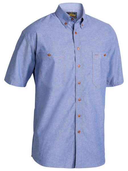 B71407-Chambray Short Sleeve Shirt