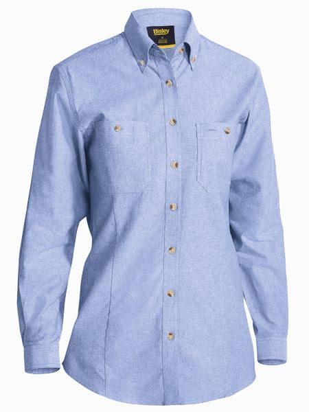 BL6407-WOMEN’S LONG SLEEVE CHAMBRAY SHIRT