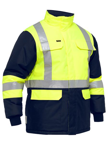 BJ6450T-HI VIS FREEZER JACKET X TAPED TWO TONE