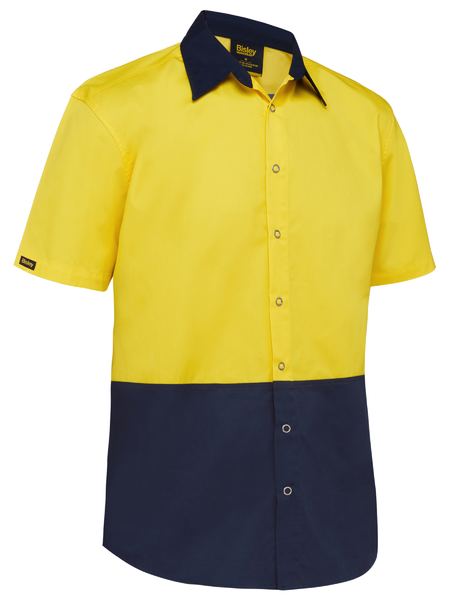 BS1442-TWO TONE HI VIS SHIRT SHORT SLEEVE