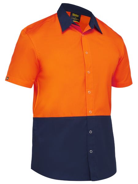 BS1442-TWO TONE HI VIS SHIRT SHORT SLEEVE