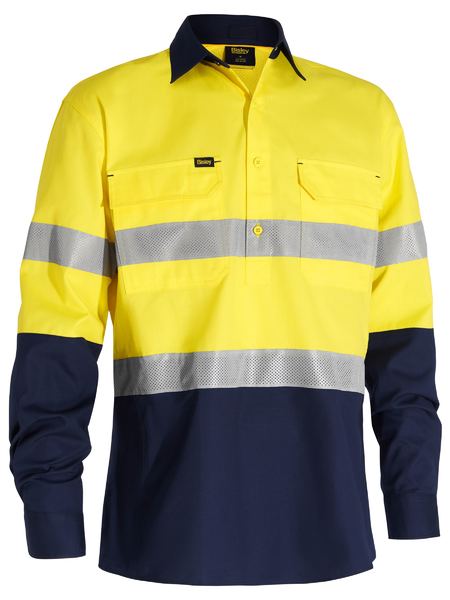 BSC6415T-X AIRFLOW™ CLOSED FRONT TAPED HI VIS RIPSTOP SHIRT