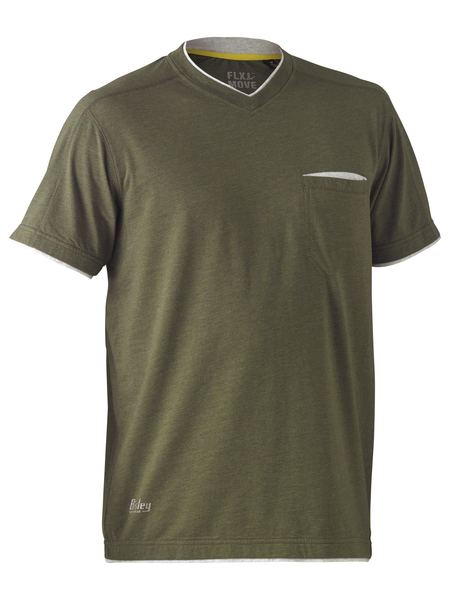 BK1933-Flx & Move™ Cotton V Neck Short Sleeve Tee