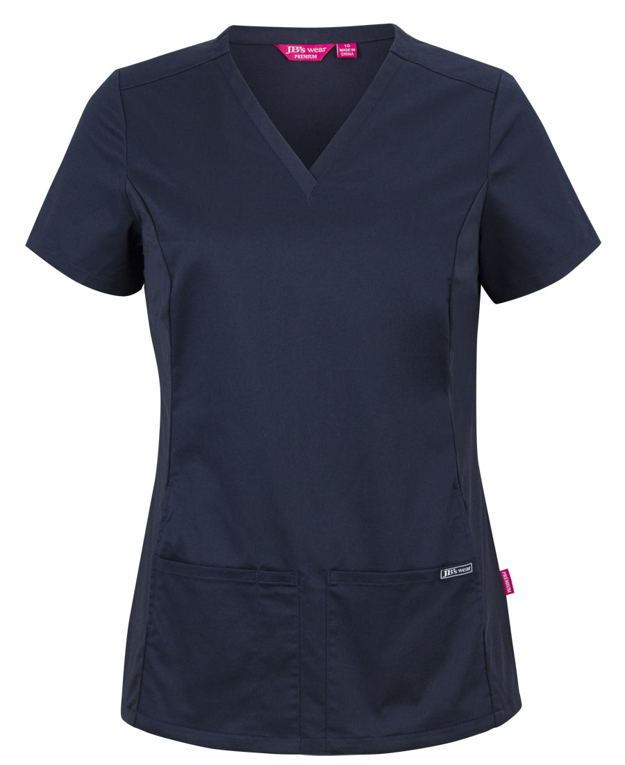 4SUT1-Jb's Ladies Premium Stretch Panel Scrub Top