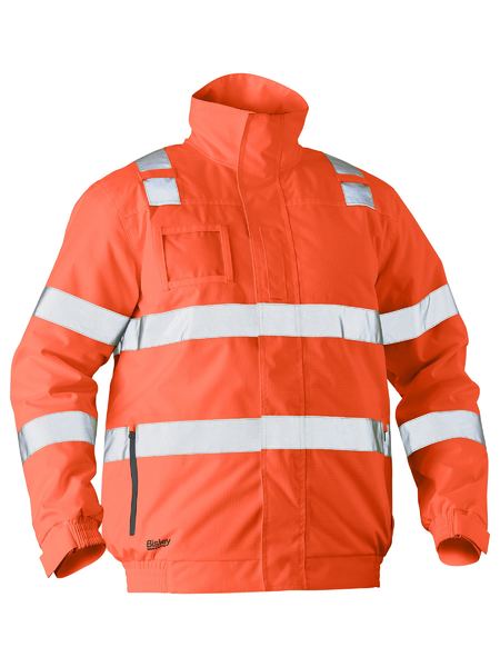 BJ6770T-TAPED HI VIS WET WEATHER BOMBER JACKET