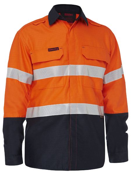 BS8438T-APEX 185 TAPED HI VIS FR RIPSTOP VENTED SHIRT