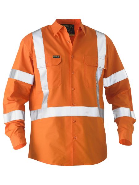 BS6266XT-X TAPED HI VIS RECYCLED DRILL SHIRT