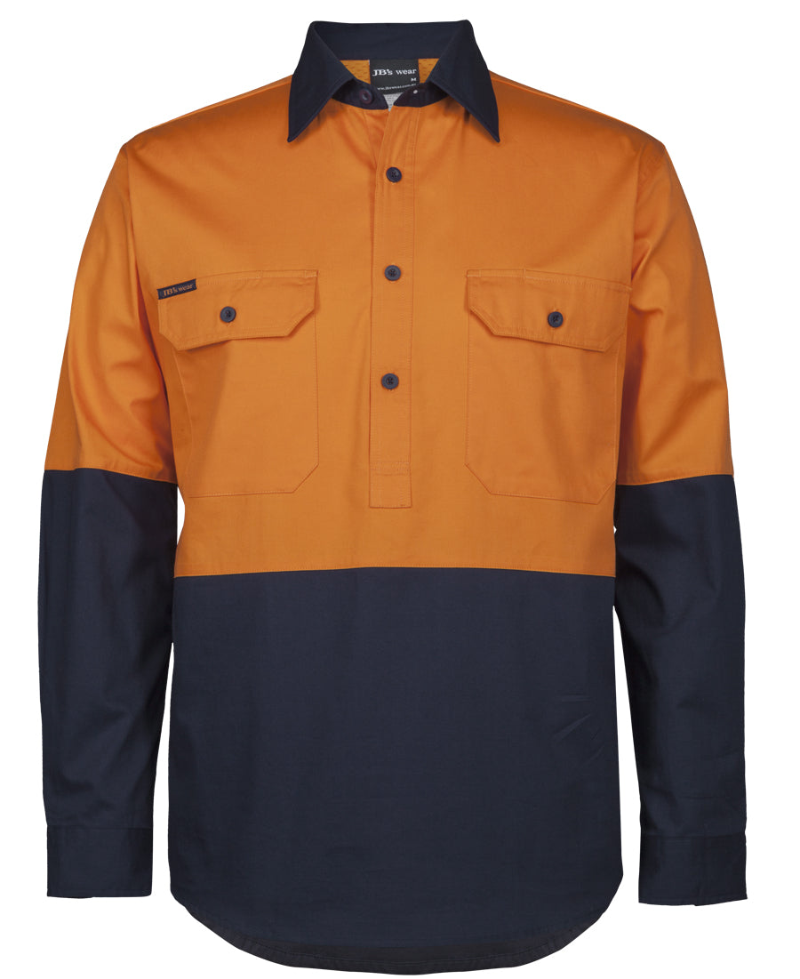 6HVCS-Jb's Hv Close Front L/S 150G Work Shirt