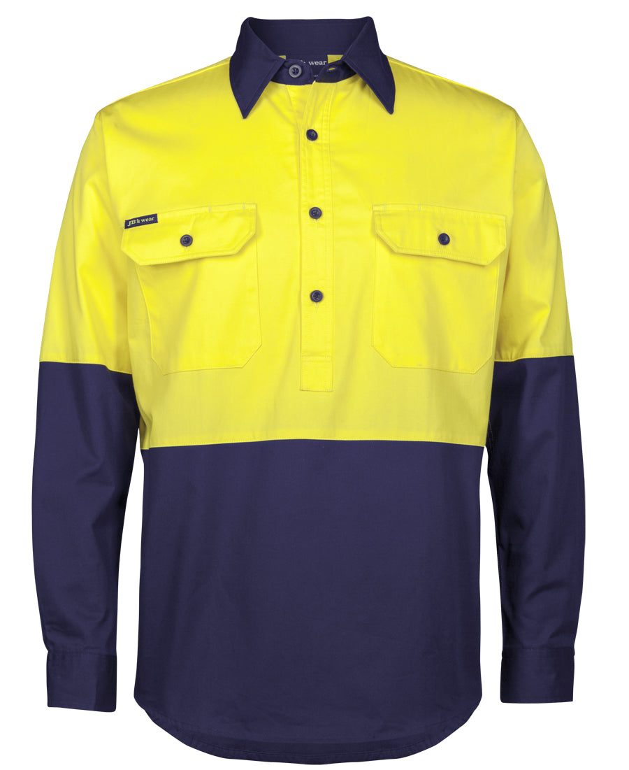 6HVCS-Jb's Hv Close Front L/S 150G Work Shirt