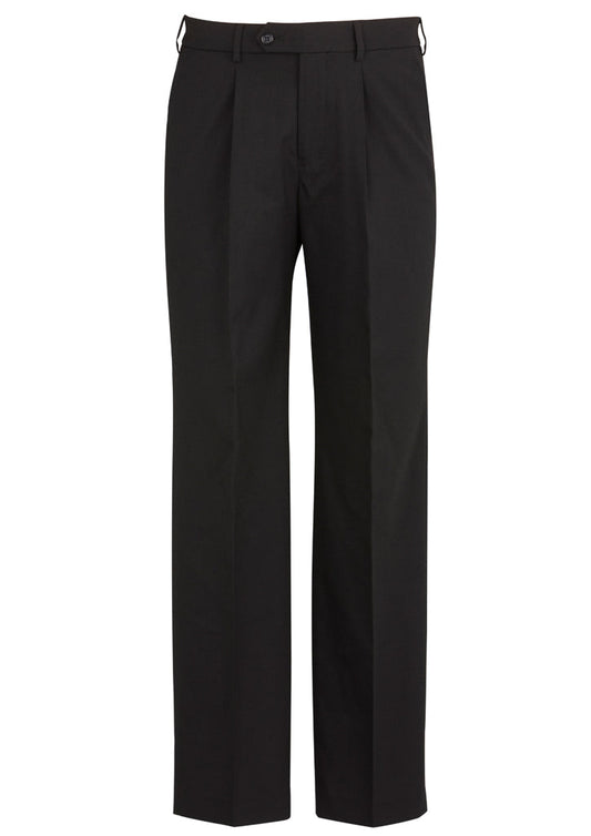 74011S-Comfort Wool Stretch Mens One Pleat Pant Stout