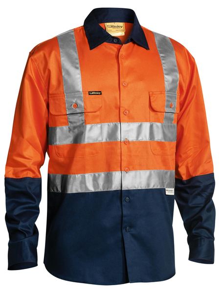 BS6267T-Contrast Drill Shirt-Taped-Hi Vis