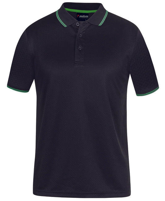 7JCP-Pdm Jacquard Contrast Polo