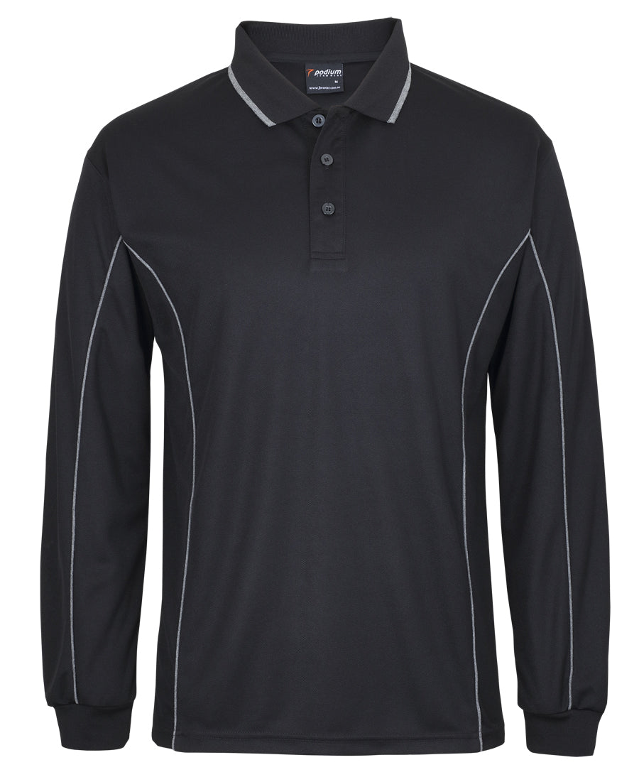 7PIPL-Podium L/S Piping Polo