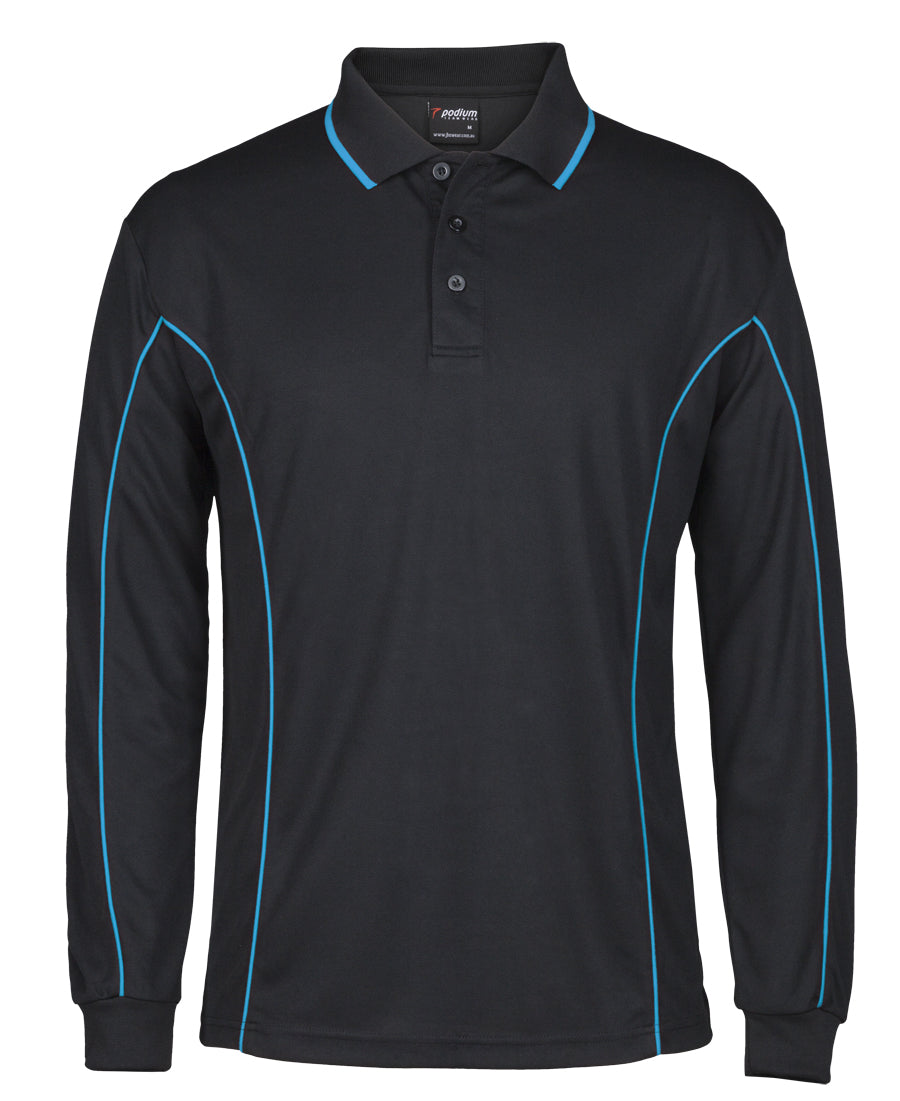 7PIPL-Podium L/S Piping Polo