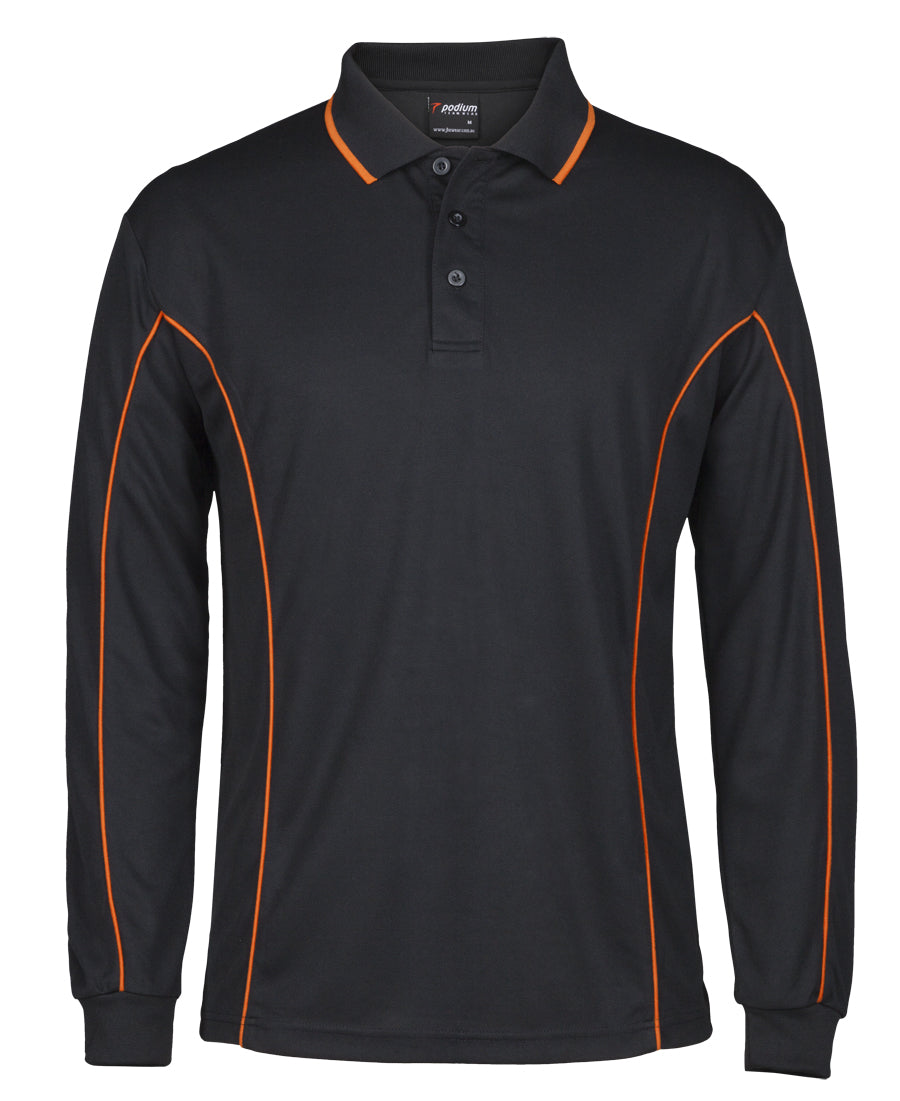 7PIPL-Podium L/S Piping Polo