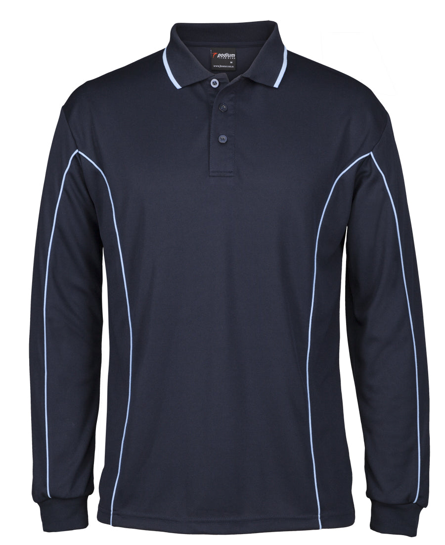 7PIPL-Podium L/S Piping Polo