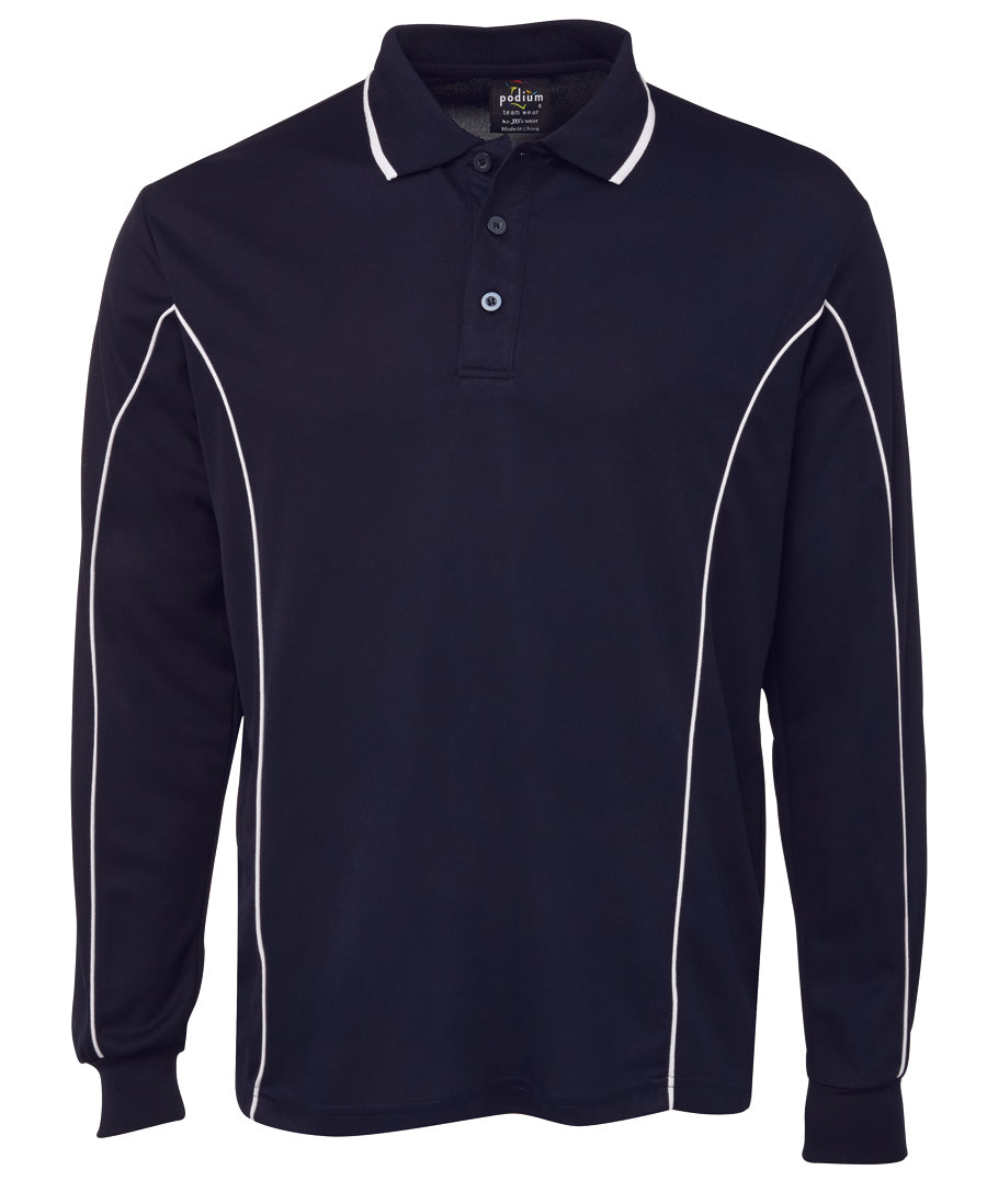 7PIPL-Podium L/S Piping Polo