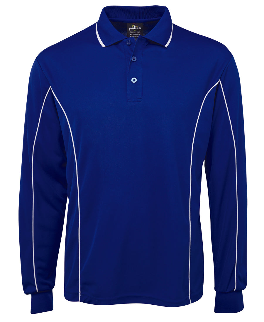 7PIPL-Podium L/S Piping Polo