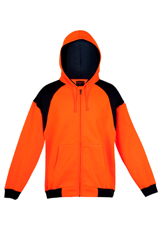 F303HZW-Men Shoulder Contrast Zipper Hoodies - WORKWEAR