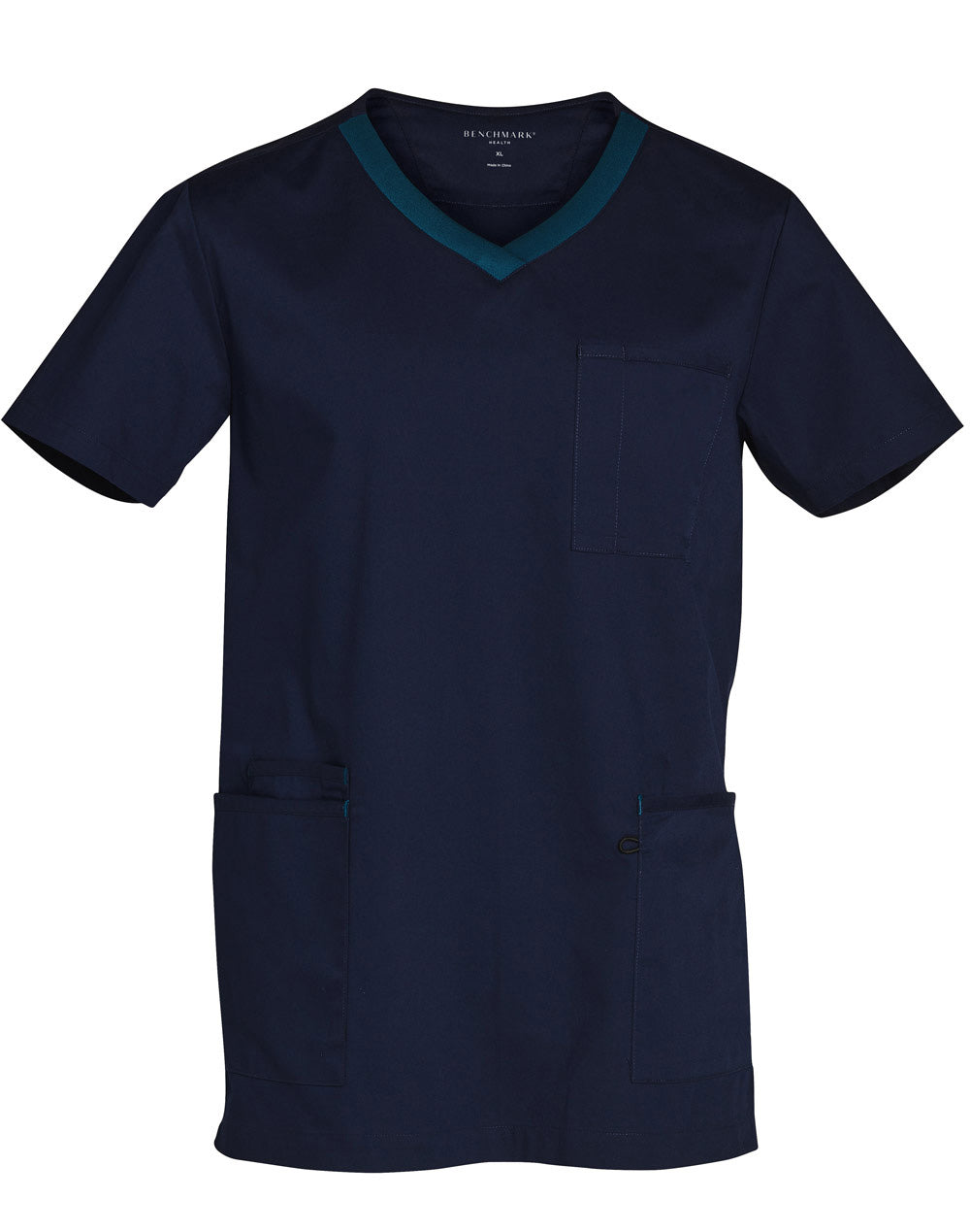 M7650 MENS V-NECK CONTRAST TRIM SCRUB TOP