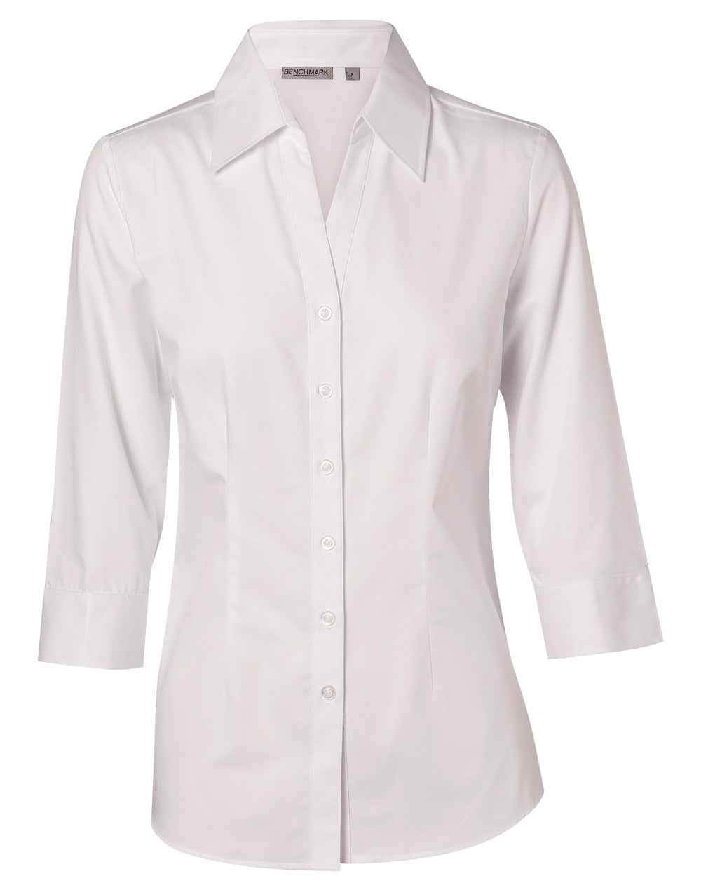 M8020Q Women's Cotton/Poly Stretch 3/4 Sleeve Shirt