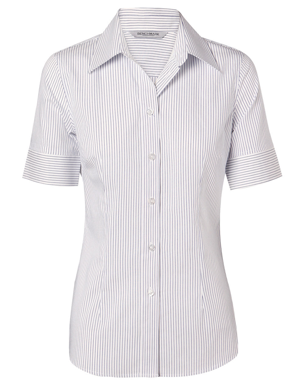 M8200S Women's Ticking Stripe Short Sleeve Shirt