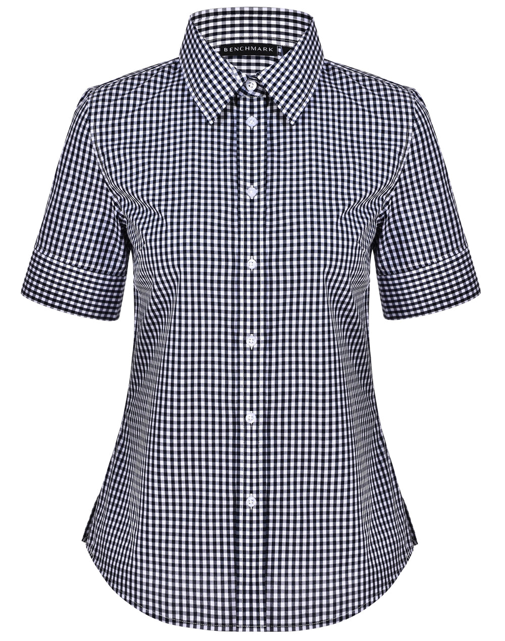 M8300S Ladies' Gingham Check Short Sleeve Shirt