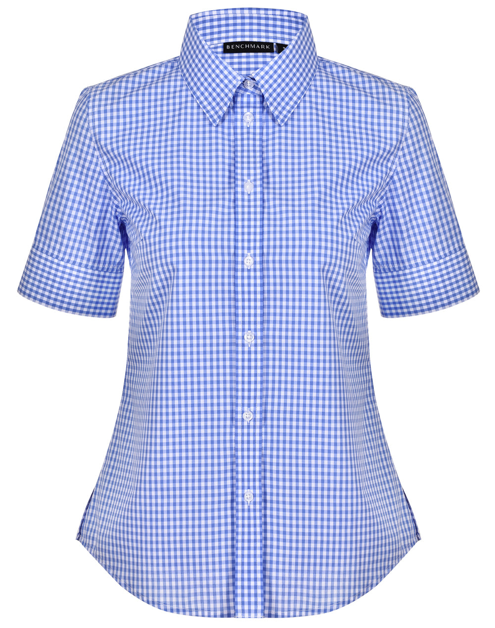 M8300S Ladies' Gingham Check Short Sleeve Shirt