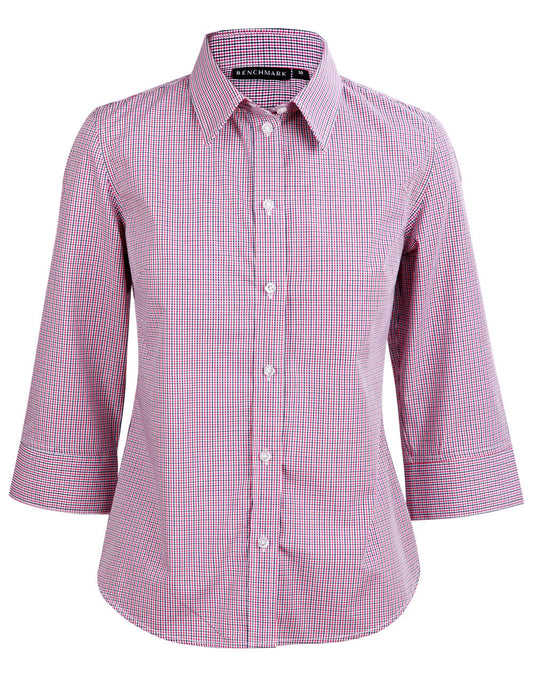 M8340Q Ladies' two tone Mini Gingham 3/4