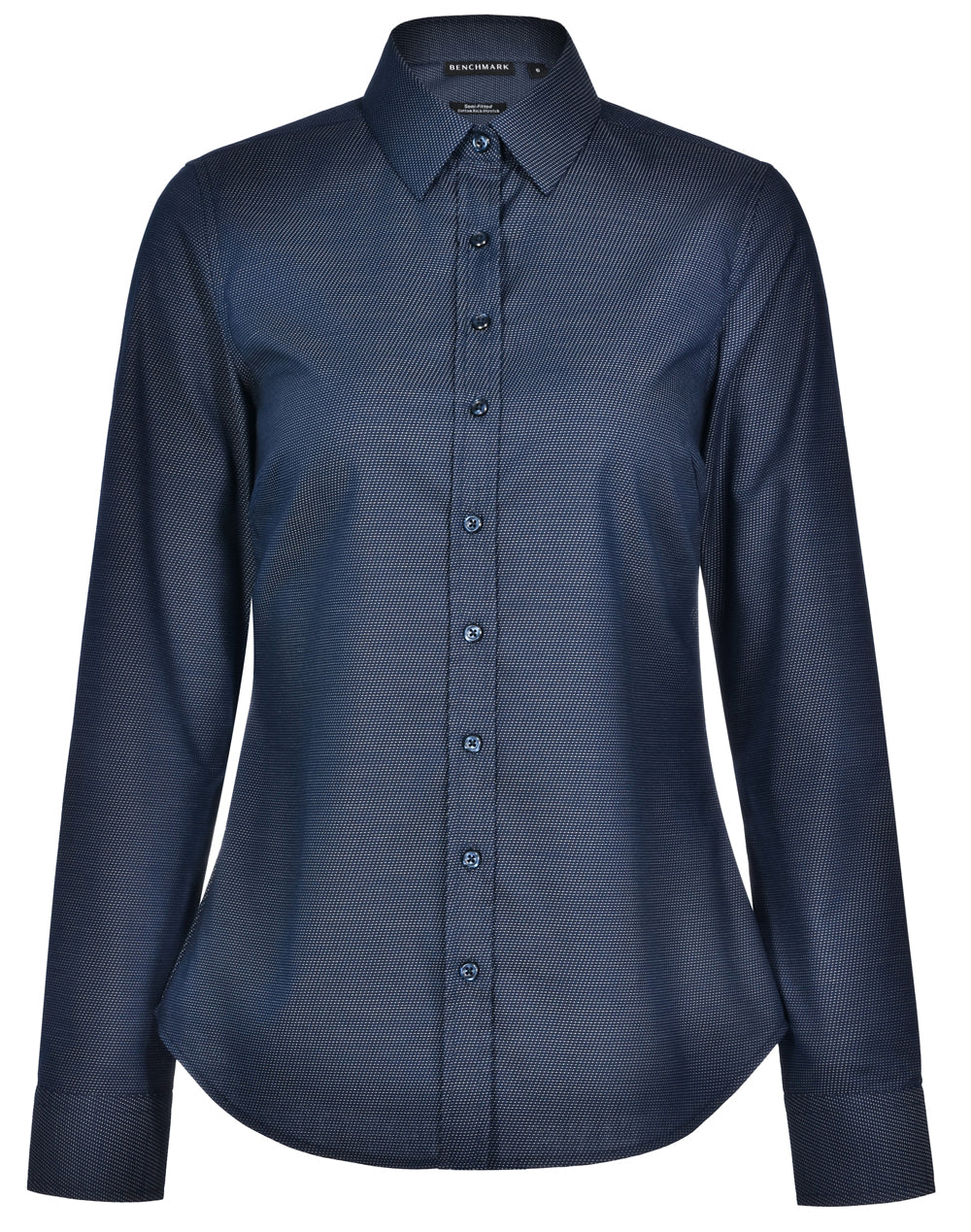 M8400L ASCOT LADIES LONG SLEEVE DOT JACQUARD STRETCH SHIRT