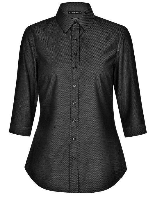 M8400Q ASCOT LADIES 3/4 SLEEVE DOT JACQUARD STRETCH SHIRT