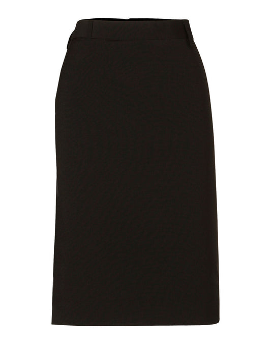 M9470 Women's Wool Blend Stretch Mid Length Lined Pencil Skirt